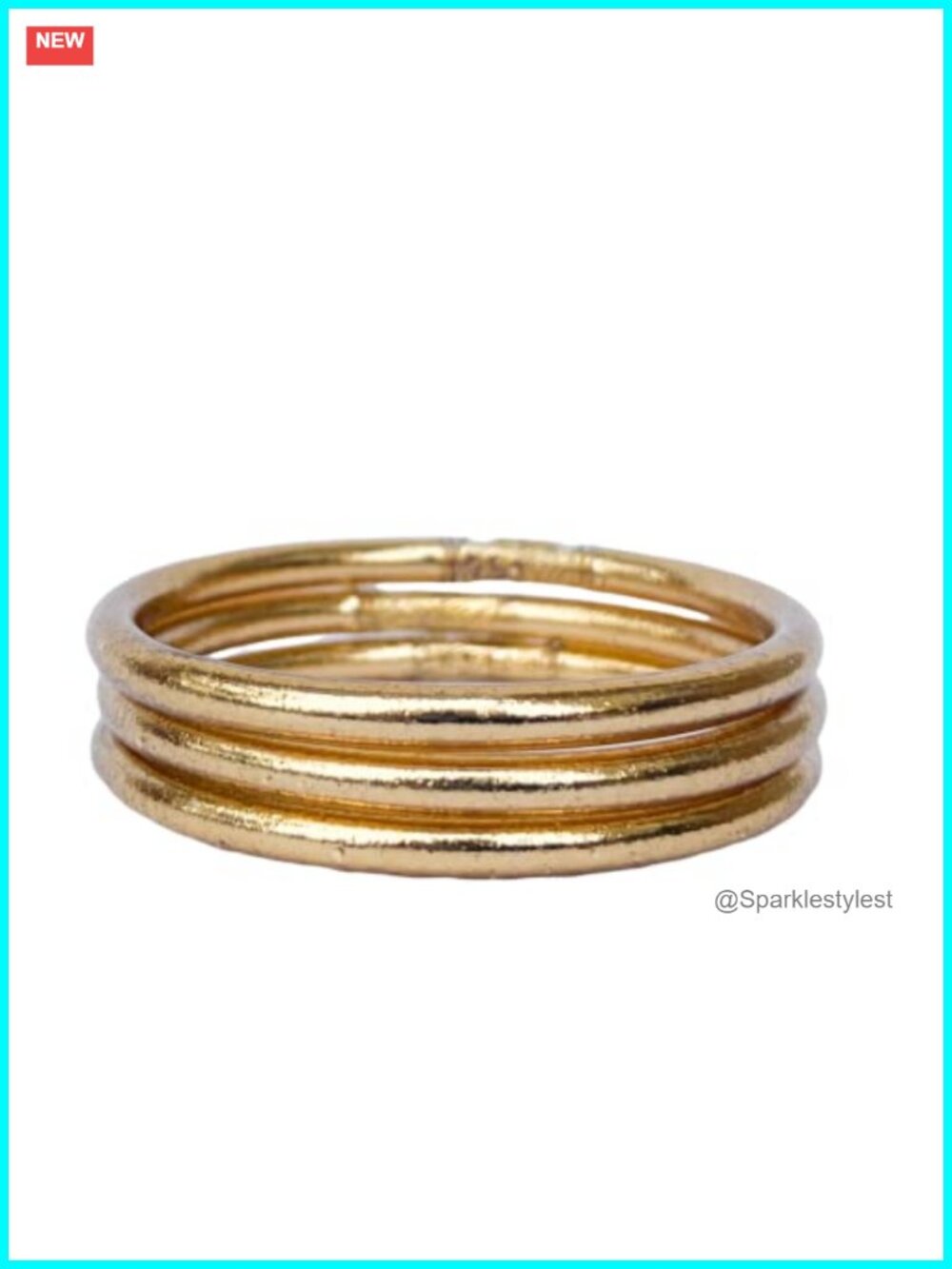 Thai Buddha Bangle Bracelet Set Gold Plated Stackable Waterproof